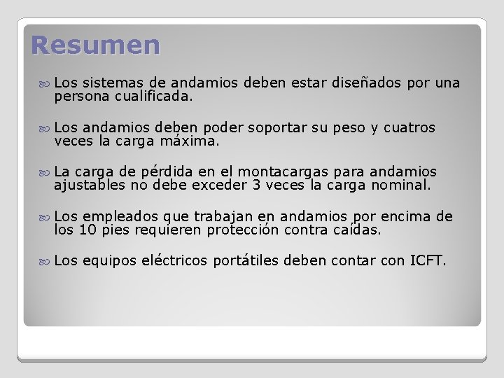 Resumen Los sistemas de andamios deben estar diseñados por una persona cualificada. Los andamios