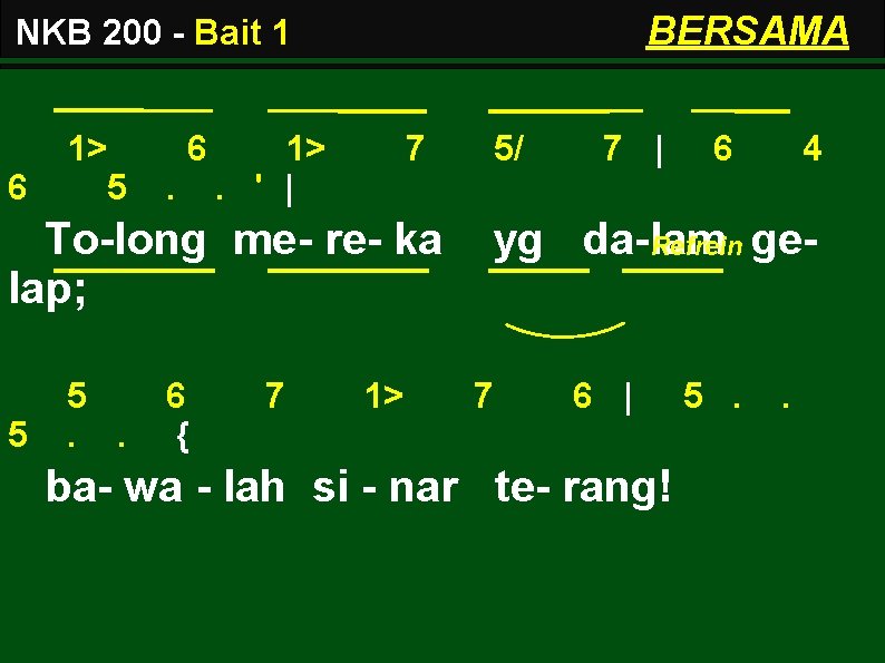 BERSAMA NKB 200 - Bait 1 6 1> 5 6. 1>. ' | 7