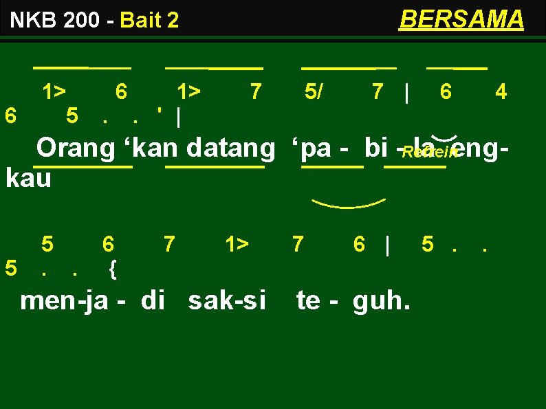 BERSAMA NKB 200 - Bait 2 6 1> 5 6. 1>. ' | 7