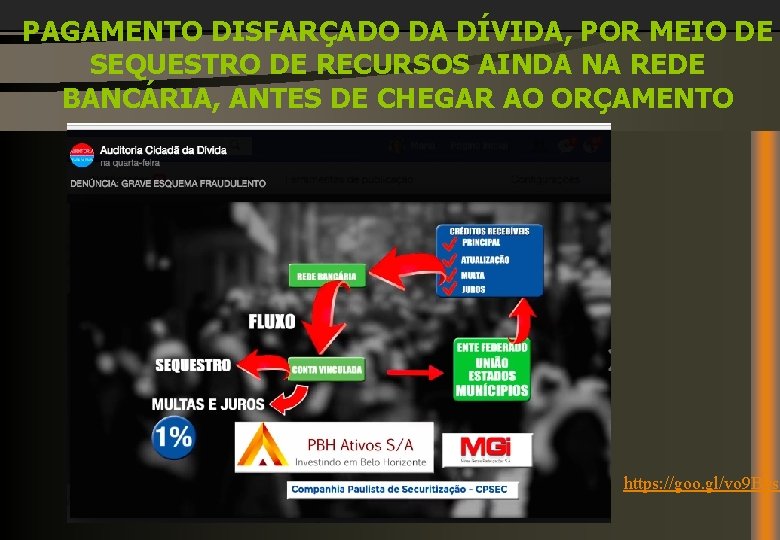 PAGAMENTO DISFARÇADO DA DÍVIDA, POR MEIO DE SEQUESTRO DE RECURSOS AINDA NA REDE BANCÁRIA,