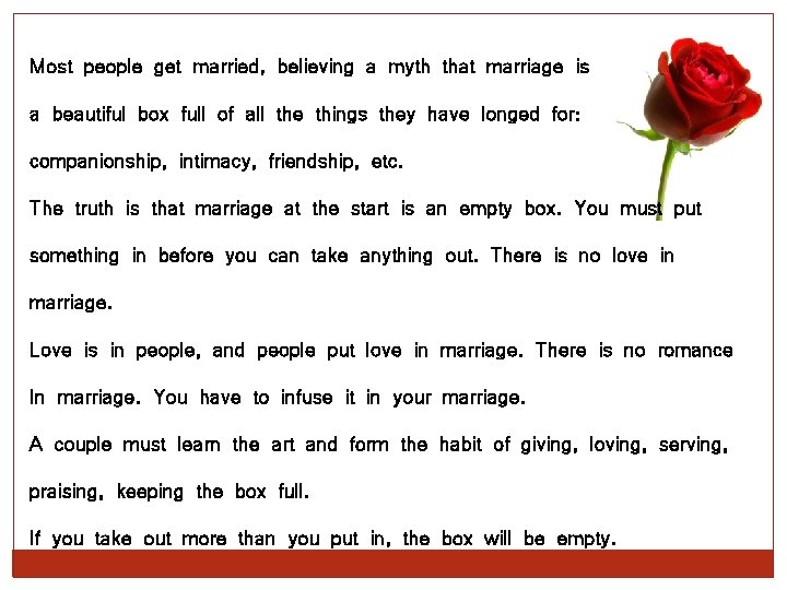 AIKIN NO 1: Most people get married, believing a myth that marriage is a
