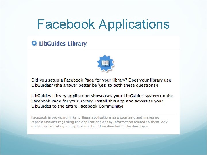 Facebook Applications 