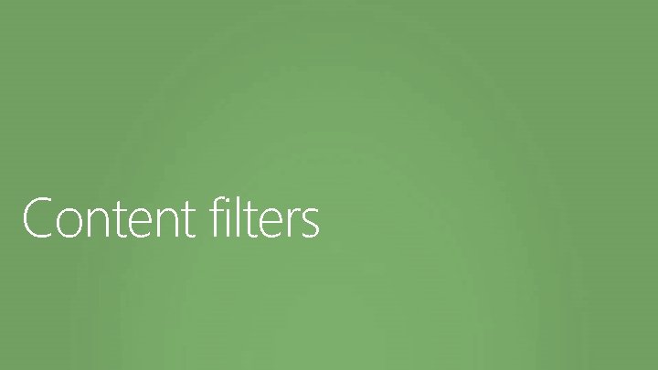Content filters 