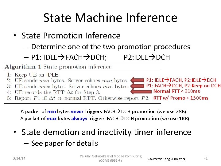 State Machine Inference • State Promotion Inference – Determine of the two promotion procedures