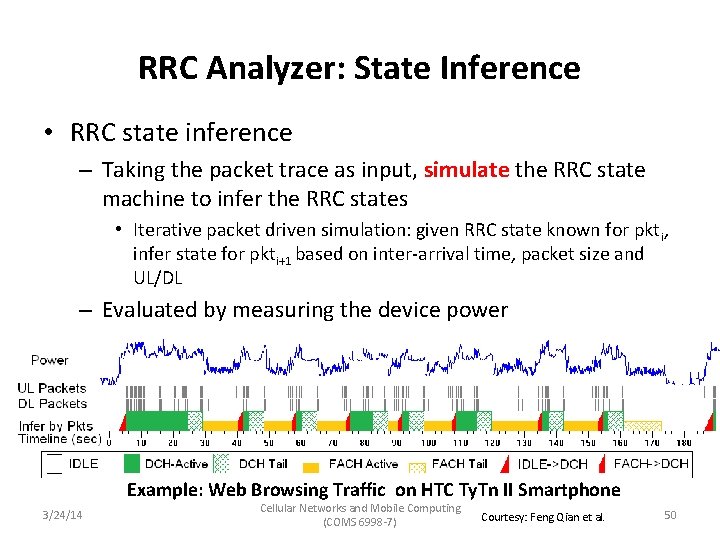 RRC Analyzer: State Inference • RRC state inference – Taking the packet trace as