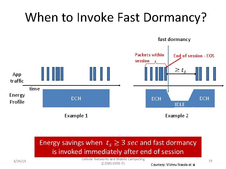 When to Invoke Fast Dormancy? fast dormancy Packets within session App traffic Energy Profile