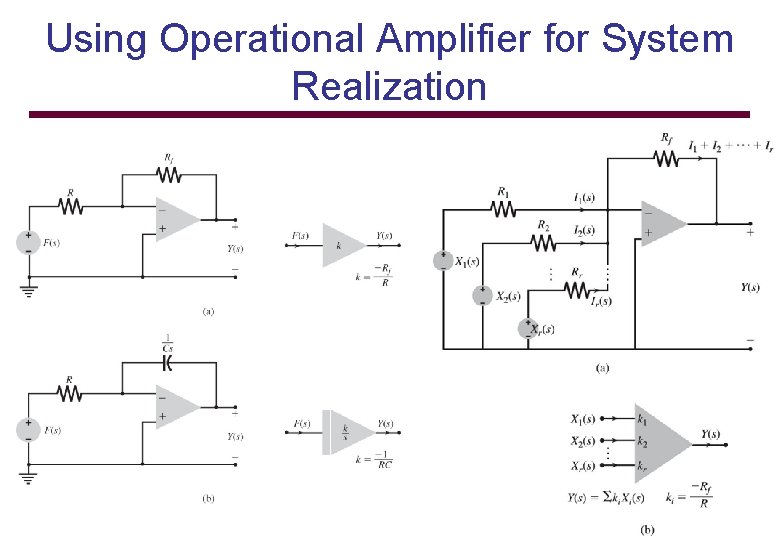 Using Operational Amplifier for System Realization 