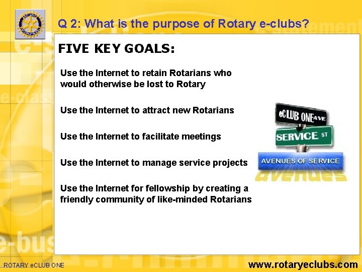 ROTARY e CLUB ONE www com ROTARY