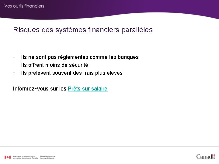 Risques des systèmes financiers parallèles • • • Ils ne sont pas réglementés comme