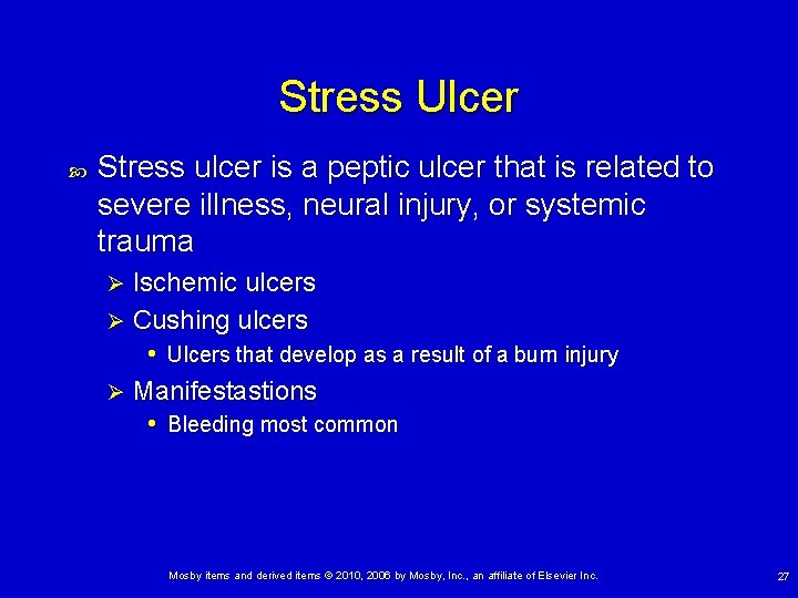 Stress Ulcer Stress ulcer is a peptic ulcer that is related to severe illness,