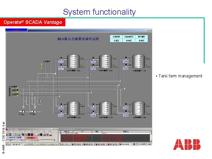 System functionality Operate. IT SCADA Vantage © ABB - COE Oil & Gas • System functionality Operate. IT SCADA Vantage © ABB - COE Oil & Gas •