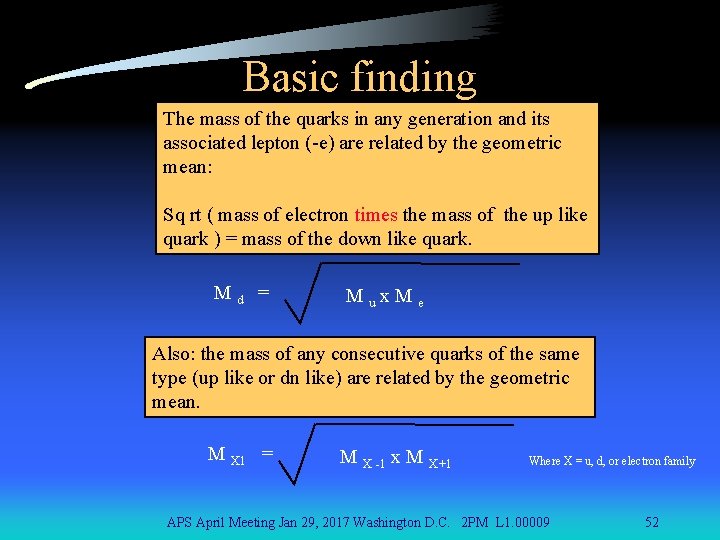 Basic finding The mass of the quarks in any generation and its associated lepton
