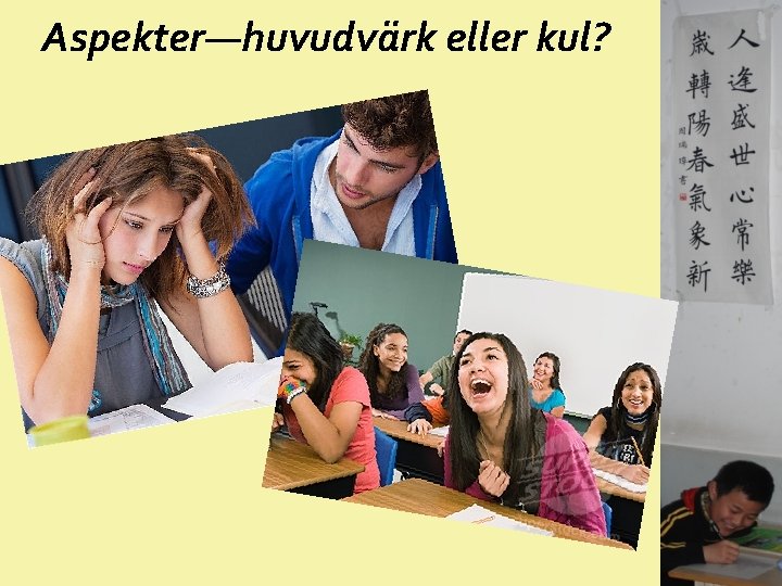 Aspekter—huvudvärk eller kul? 