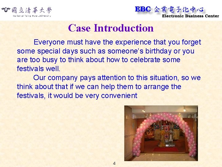 Case Introduction Everyone must have the experience that you forget some special days such