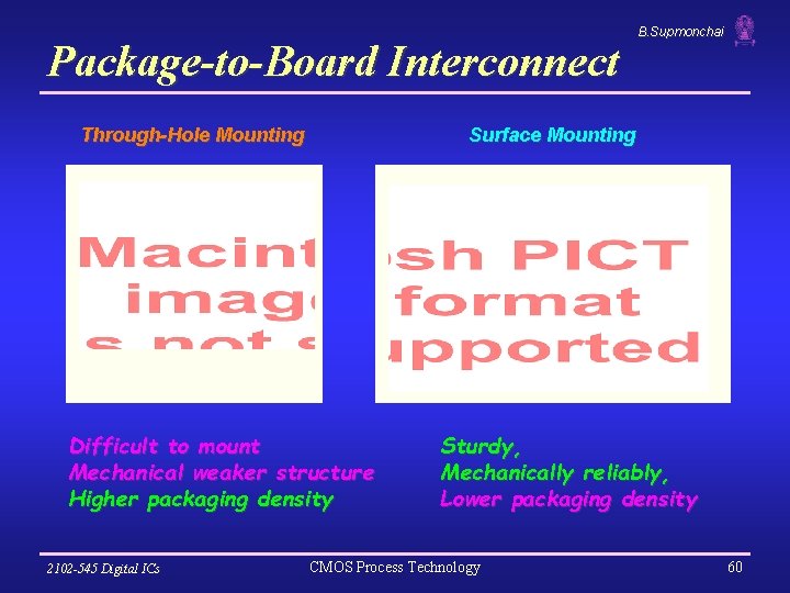 Package-to-Board Interconnect Through-Hole Mounting Surface Mounting Difficult to mount Mechanical weaker structure Higher packaging