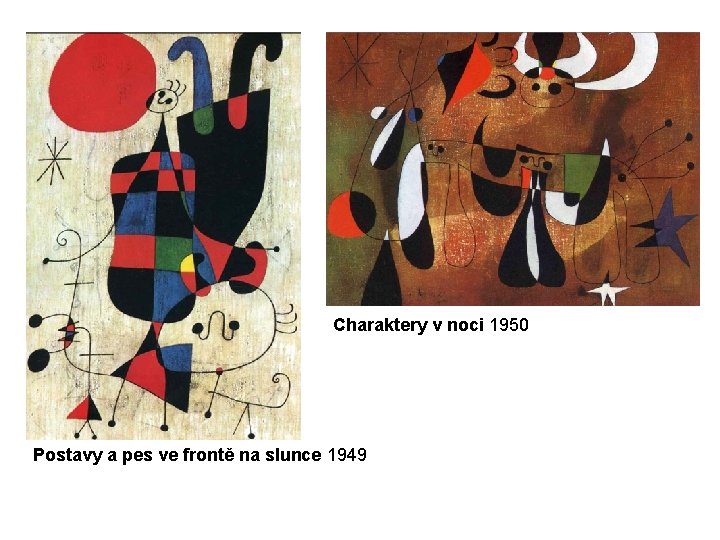 Charaktery v noci 1950 Postavy a pes ve frontě na slunce 1949 