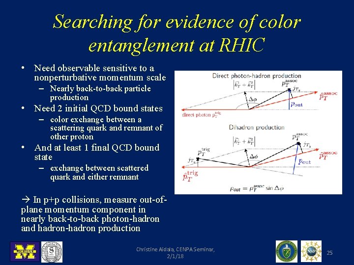 Searching for evidence of color entanglement at RHIC • Need observable sensitive to a