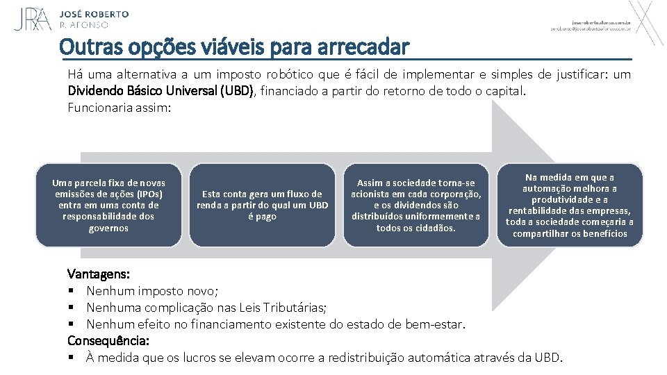 Outras opções viáveis para arrecadar Há uma alternativa a um imposto robótico que é