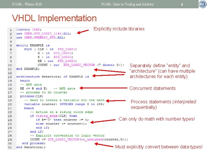 P 116 B - Winter 2020 P 116 B - Intro to Verilog and