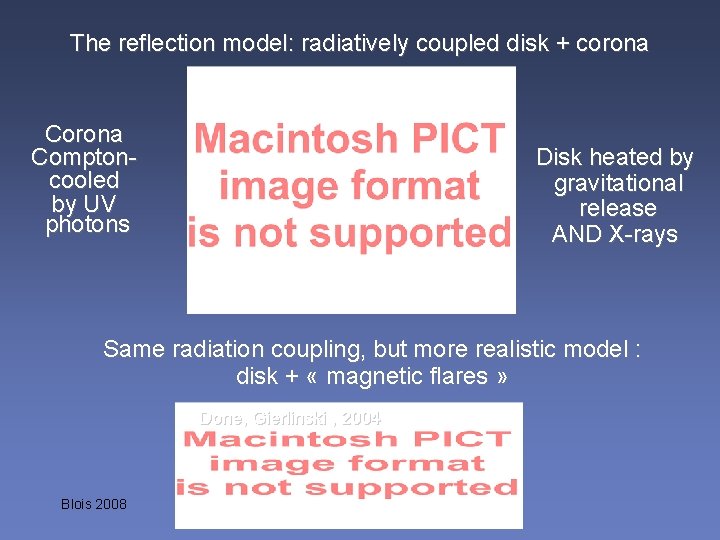 The reflection model: radiatively coupled disk + corona Comptoncooled by UV photons Disk heated