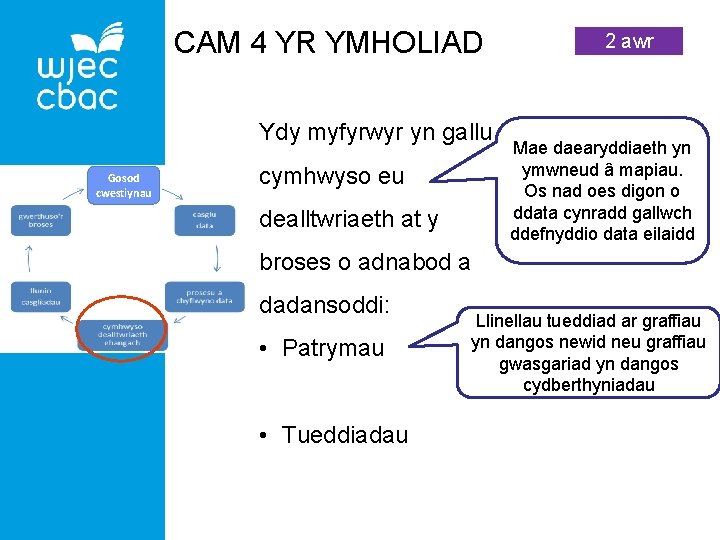 CAM 4 YR YMHOLIAD Ydy myfyrwyr yn gallu Gosod cwestiynau cymhwyso eu dealltwriaeth at