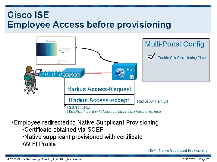 Cisco ISE Employee Access before provisioning Multi-Portal Config Enable Self Provisioning Flow PSN Radius