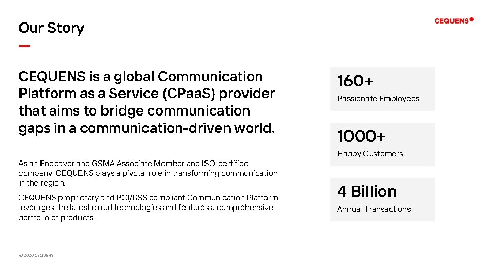 Our Story — CEQUENS is a global Communication Platform as a Service (CPaa. S)