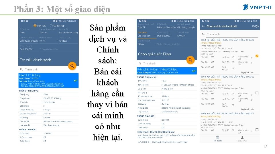 Phần 3: Một số giao diện Sản phẩm dịch vụ và Chính sách: Bán