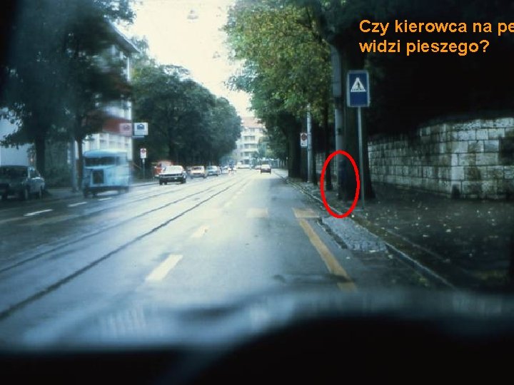 Czy kierowca na pe widzi pieszego? 