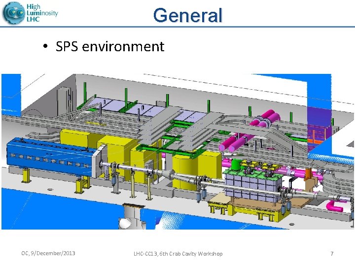 General • SPS environment OC, 9/December/2013 LHC-CC 13, 6 th Crab Cavity Workshop 7