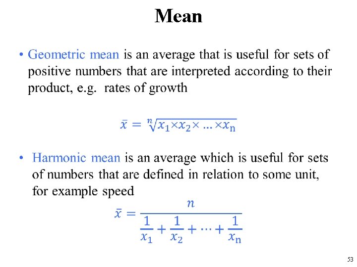 Mean • 53 
