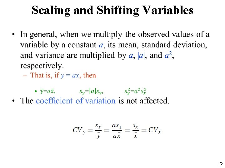 Scaling and Shifting Variables • 76 