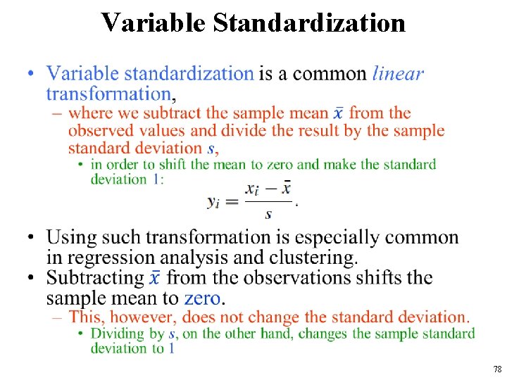 Variable Standardization • 78 