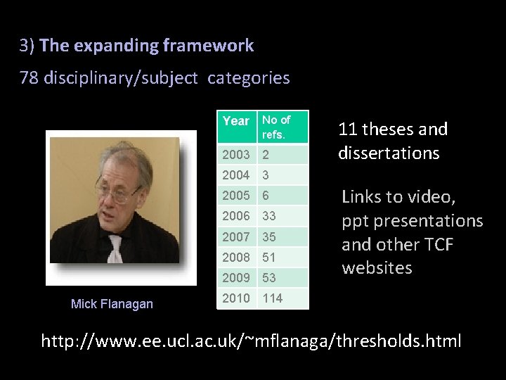 expanding 3) The expanding framework 78 framework disciplinary/subject categories 78 discipilinary/subject categories Year No