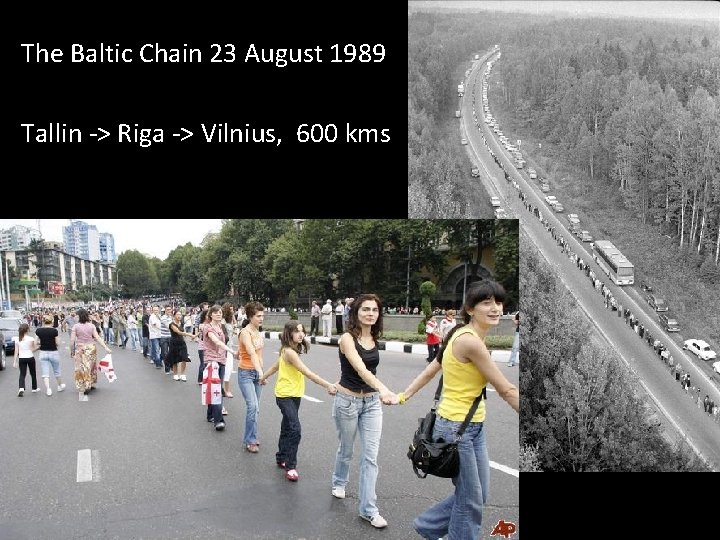 The Baltic Chain 23 August 1989 Tallin -> Riga -> Vilnius, 600 kms 