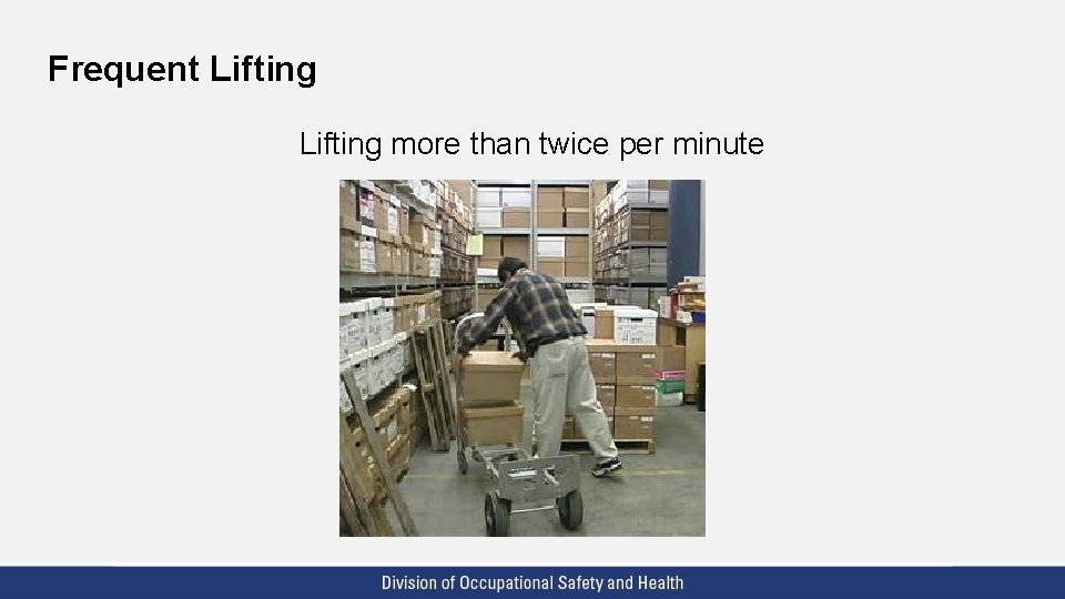 Frequent Lifting more than twice per minute 