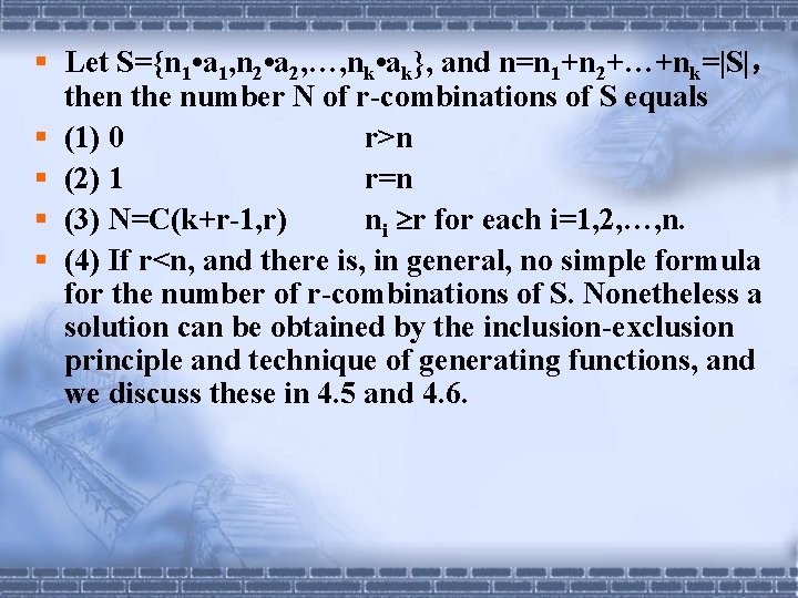§ Let S={n 1 • a 1, n 2 • a 2, …, nk § Let S={n 1 • a 1, n 2 • a 2, …, nk
