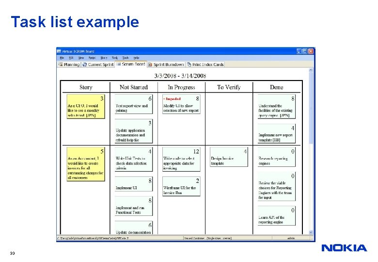 Task list example 33 