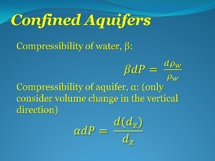 Confined Aquifers 