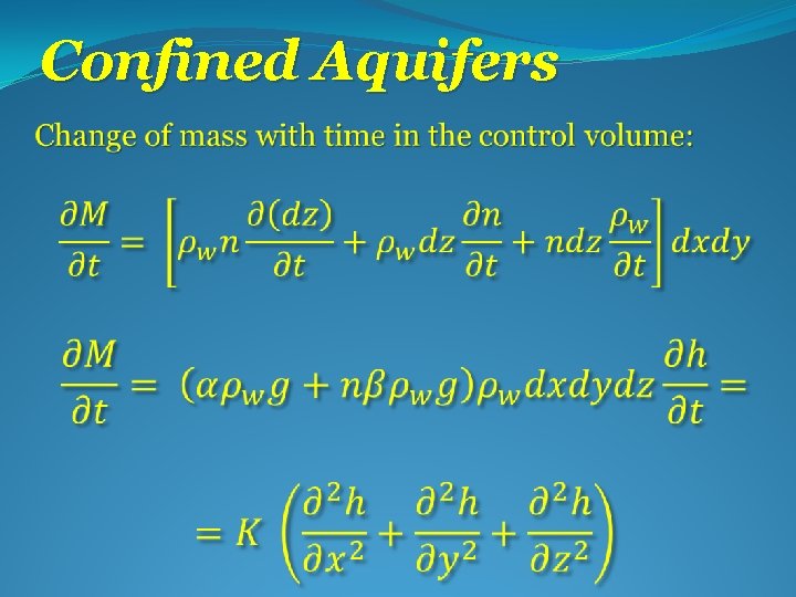 Confined Aquifers 