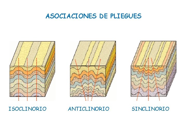 ASOCIACIONES DE PLIEGUES ISOCLINORIO ANTICLINORIO SINCLINORIO 