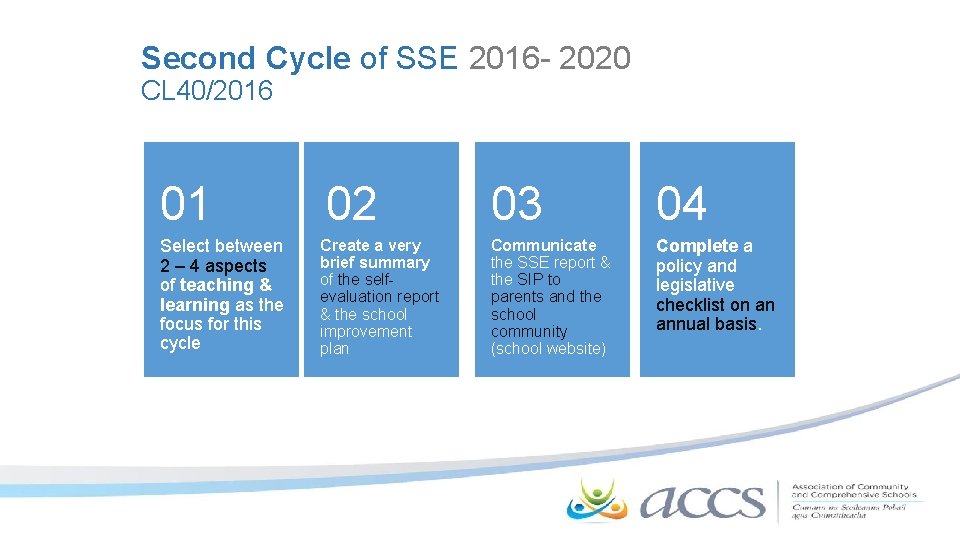 Second Cycle of SSE 2016 - 2020 CL 40/2016 01 Select between 2 –