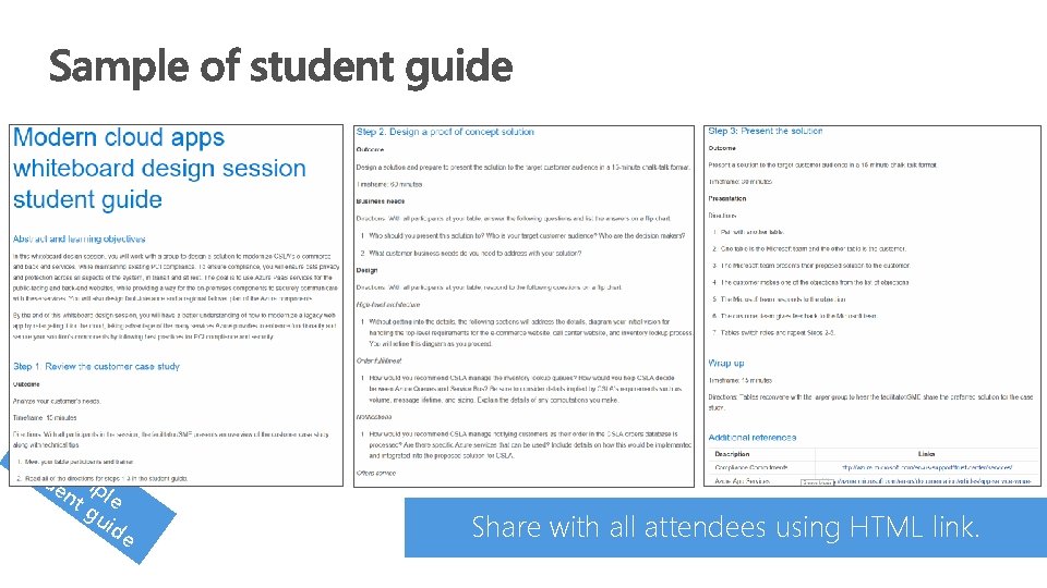 stu Sa de mp nt le gu id e Share with all attendees using
