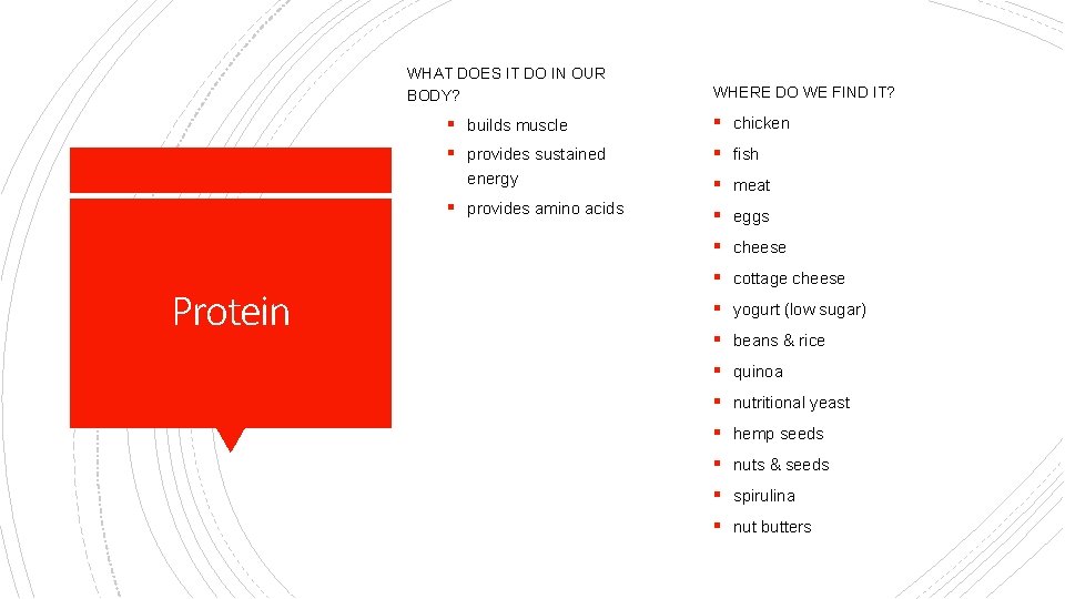 WHAT DOES IT DO IN OUR BODY? WHERE DO WE FIND IT? § builds