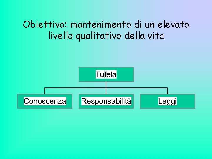 Obiettivo: mantenimento di un elevato livello qualitativo della vita 