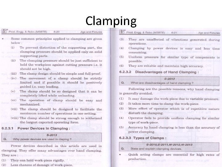 Clamping 