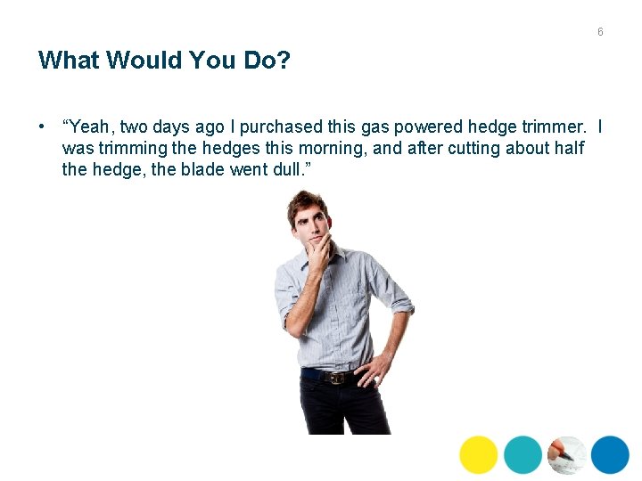 6 What Would You Do? • “Yeah, two days ago I purchased this gas