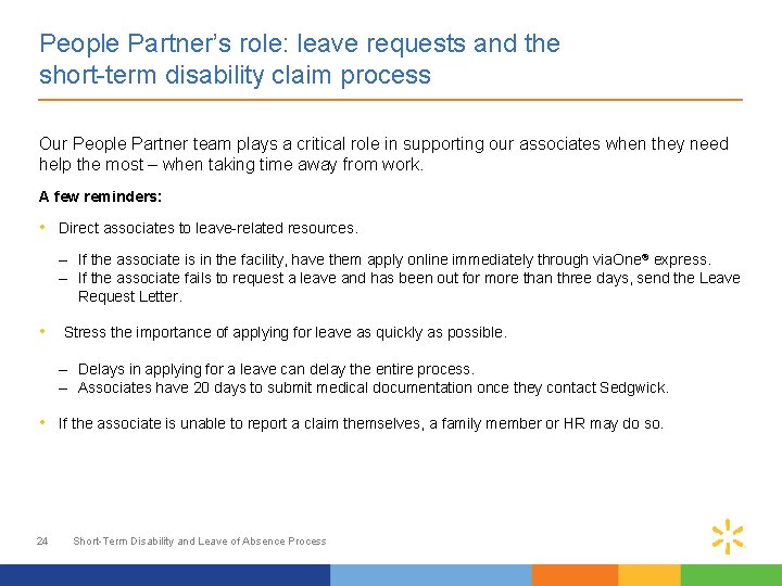 People Partner’s role: leave requests and the short-term disability claim process Our People Partner People Partner’s role: leave requests and the short-term disability claim process Our People Partner