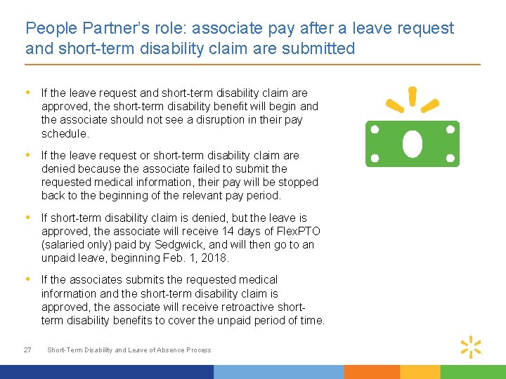 People Partner’s role: associate pay after a leave request and short-term disability claim are People Partner’s role: associate pay after a leave request and short-term disability claim are