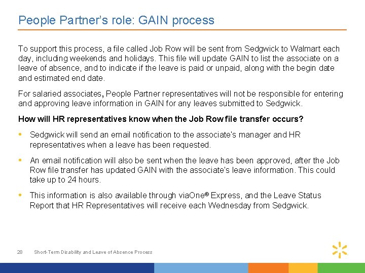 People Partner’s role: GAIN process To support this process, a file called Job Row People Partner’s role: GAIN process To support this process, a file called Job Row